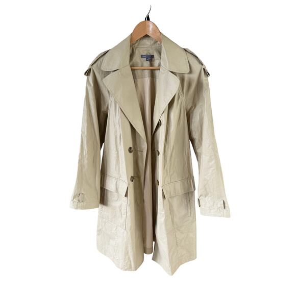 Vince Tan Water Repellent Trench Coat Sz M Old Money Classic Heritage MSRP $495 - Picture 5 of 10
